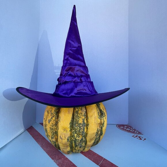Brand New (4 available) One Size Tiered Tall Pointy Metallic Purple Witch's Hats - Picture 14 of 16